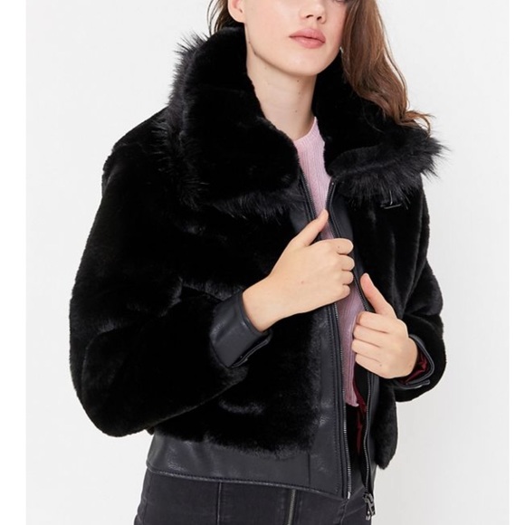 Blanknyc Black Noise Faux Fur Jacket 